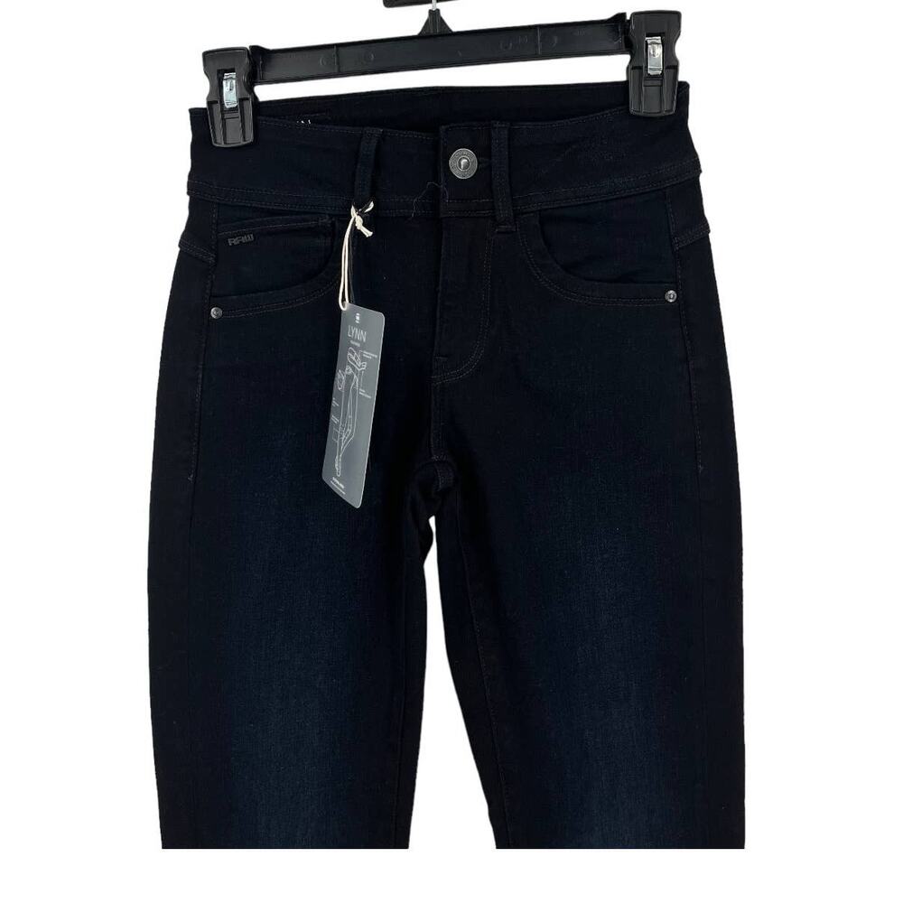 G-Star Raw jeans Lyn mid waist skinny dark blue size 24x32 - Picture 3 of 6